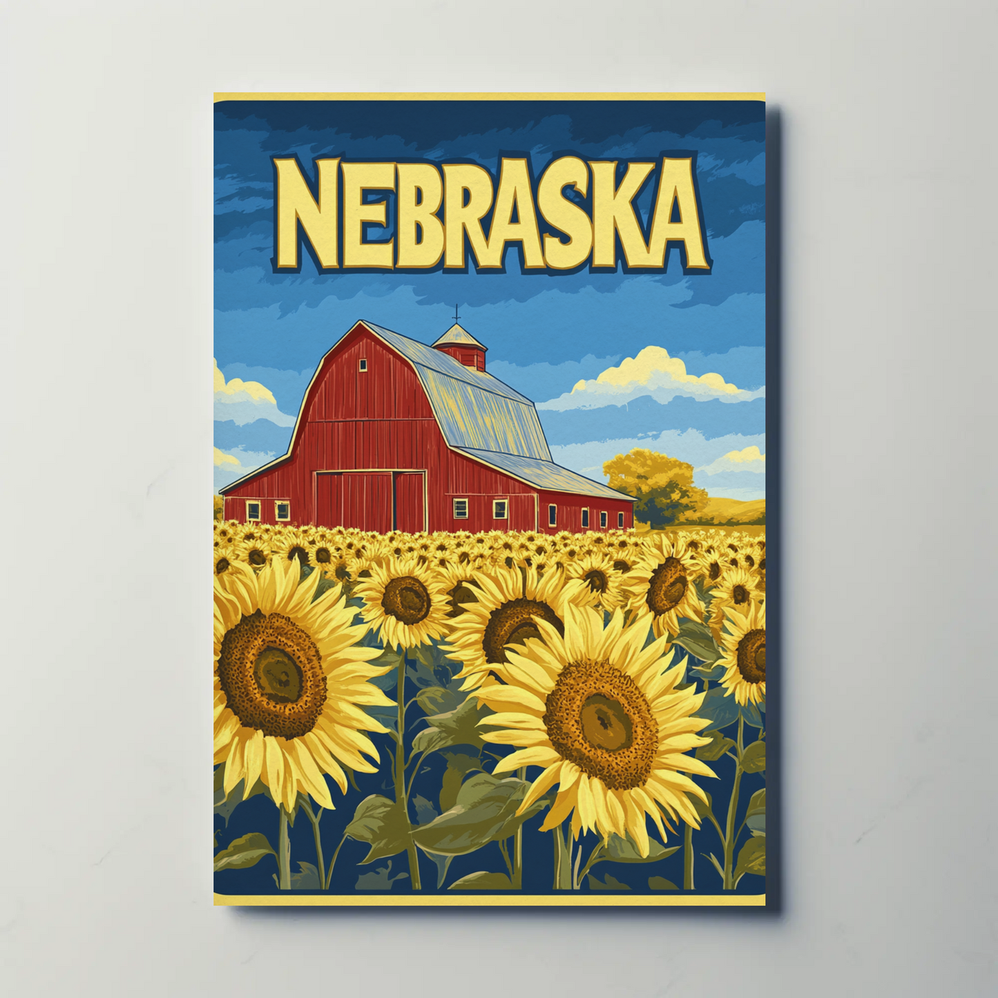 Nebraska Sunflower Fields Poster