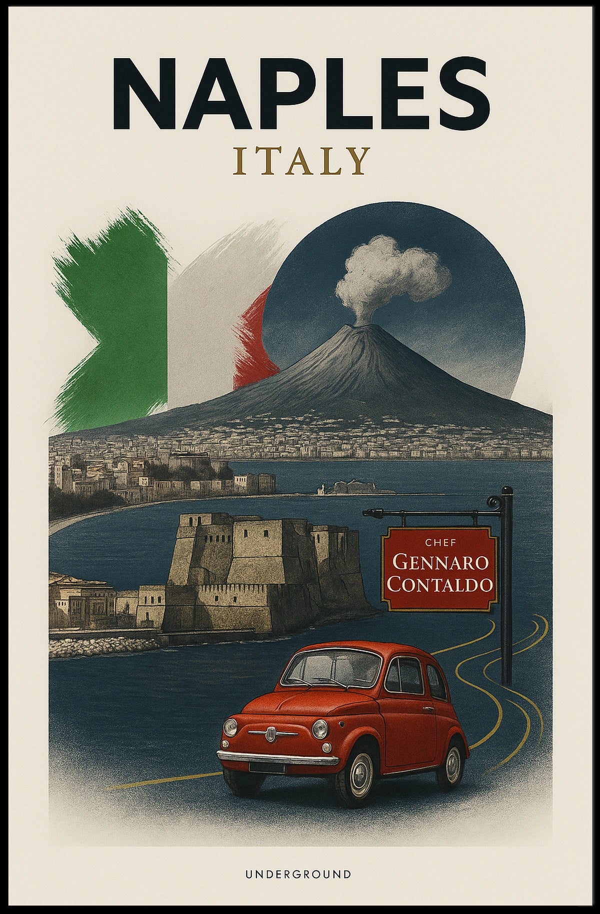 Naples, Italy A Culinary Journey Poster