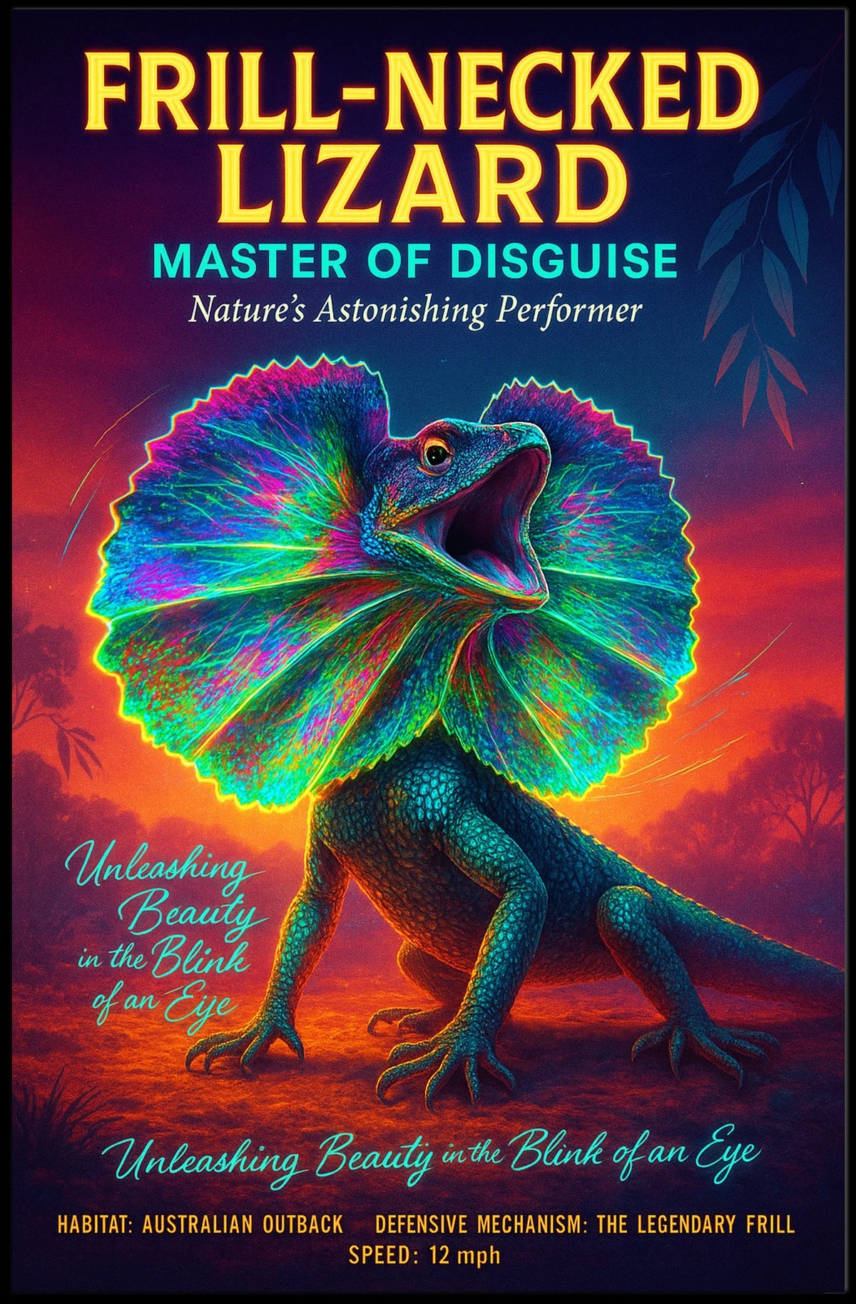 Frill-Necked Lizard Master of Disguise Poster