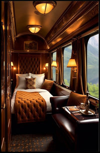 Luxurious Train Cabin Retreat Poster