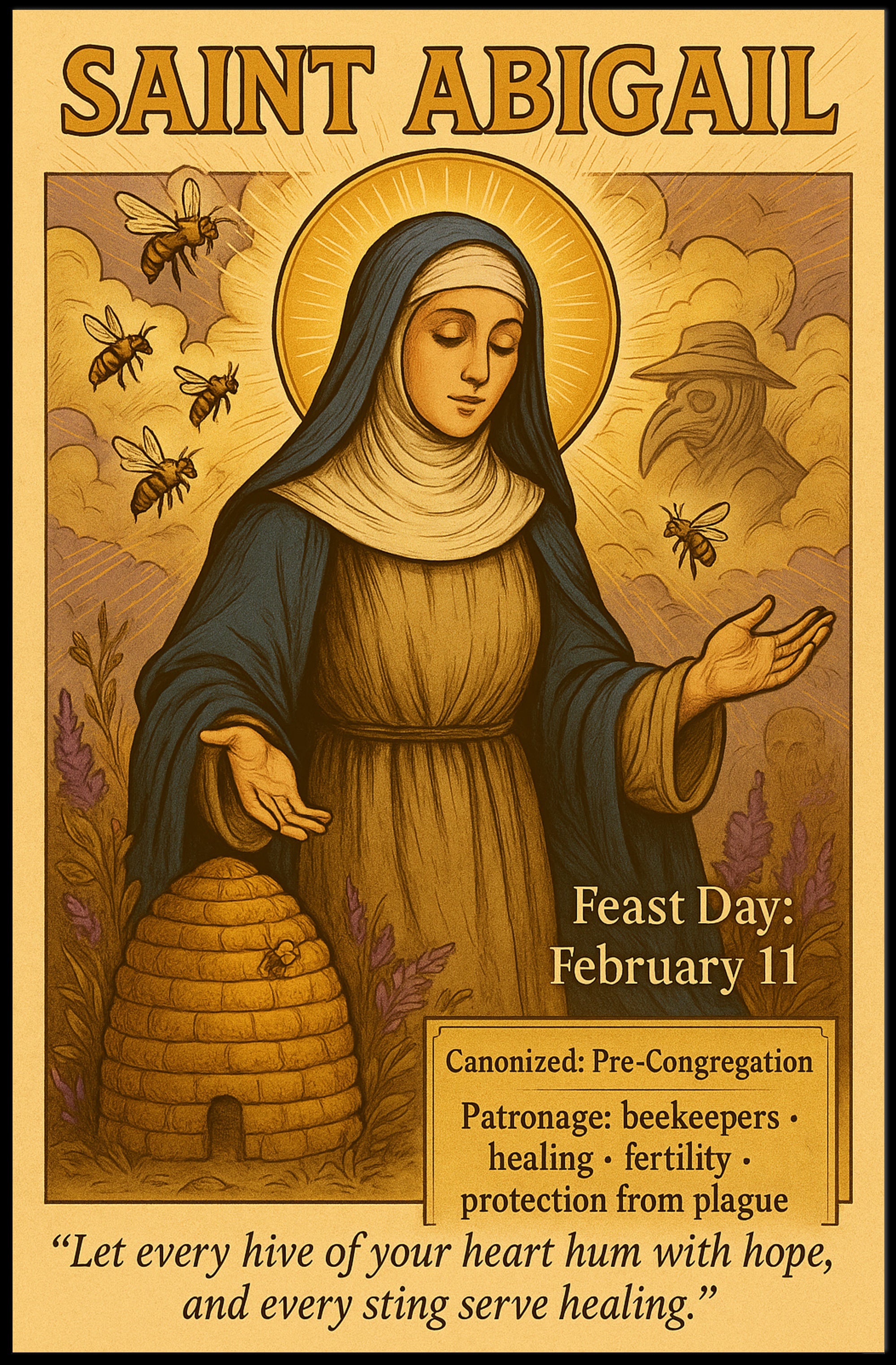 Saint Abigail's Spiritual Protection Vintage Heritage Poster