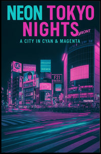 Tokyo Shibuya Crossing Neon Cityscape Urban or Cityscape Poster