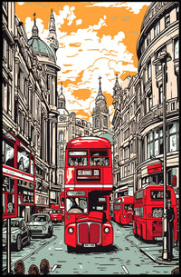 Vintage London Cityscape Poster