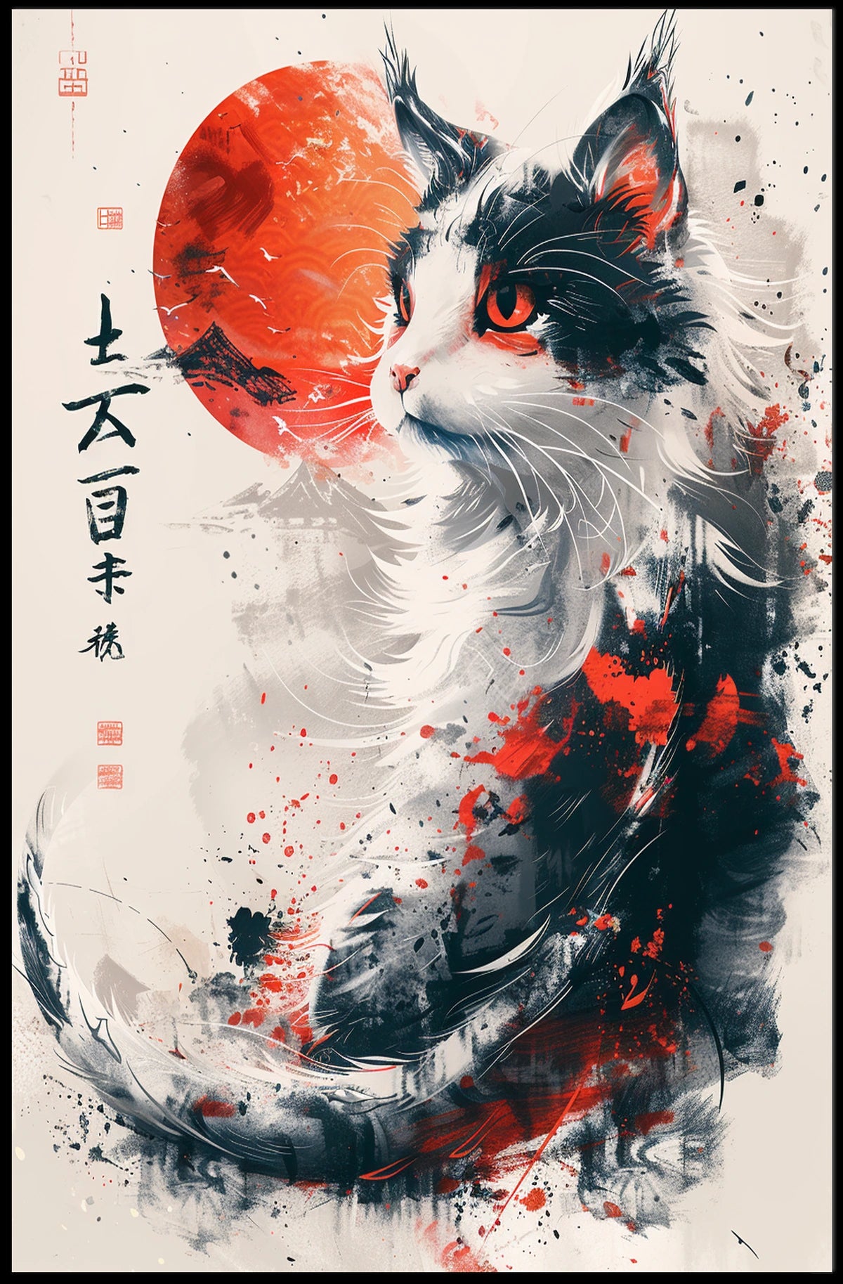 Majestic Feline In Abstract Art Abstract Poster