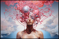 Surreal Dreamscape with Organic Elements Artistic Poster