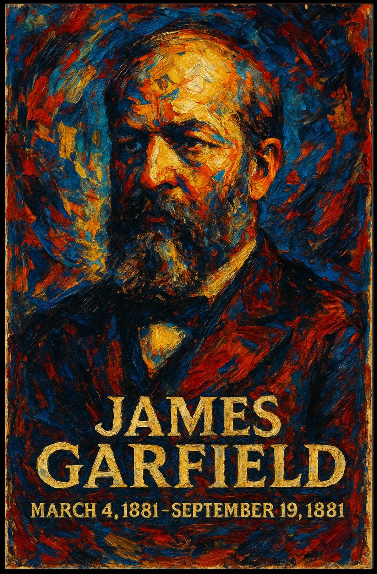James A. Garfield 20th President of the United States Glitch Hop Art Poster
