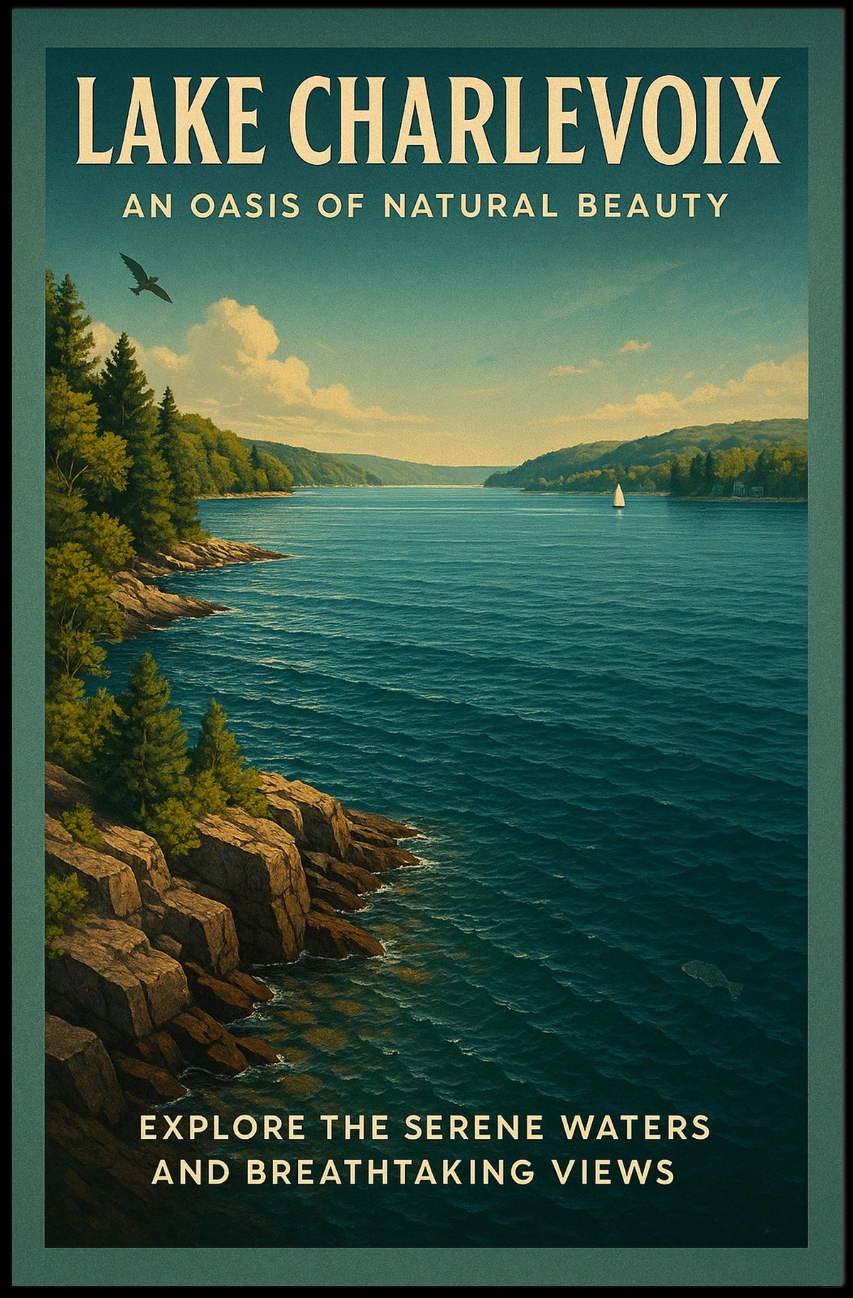Lake Charlevoix An Oasis Of Natural Poster
