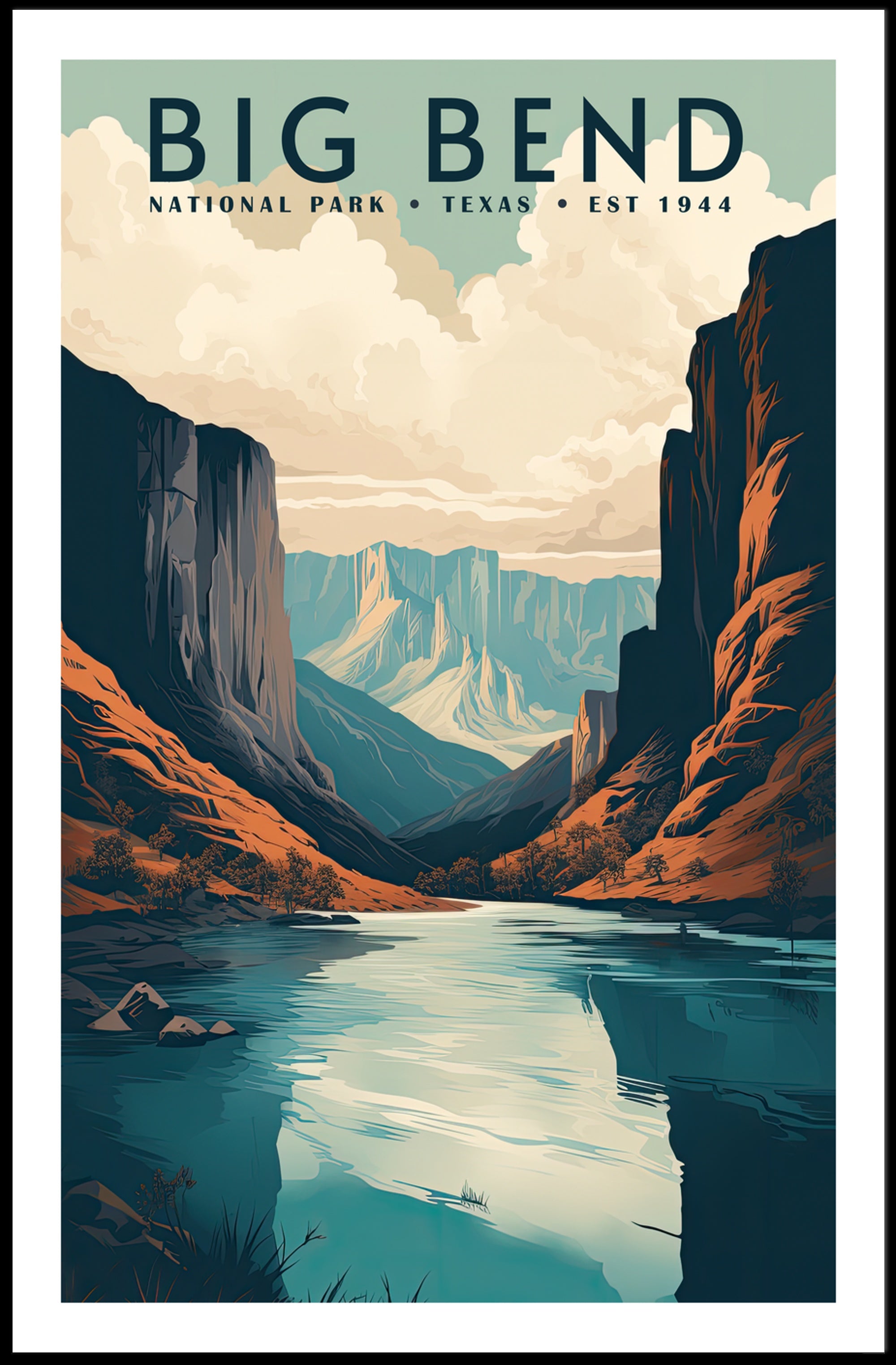 Big Bend National Park Travel Poster Vintage Print