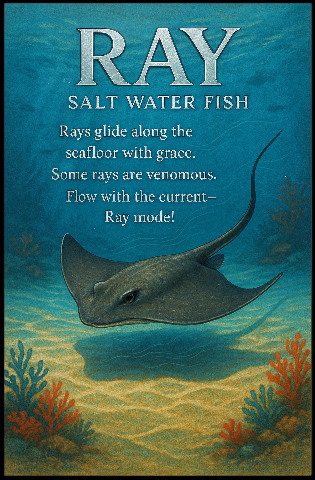 Ray Salt Water Fish Poster