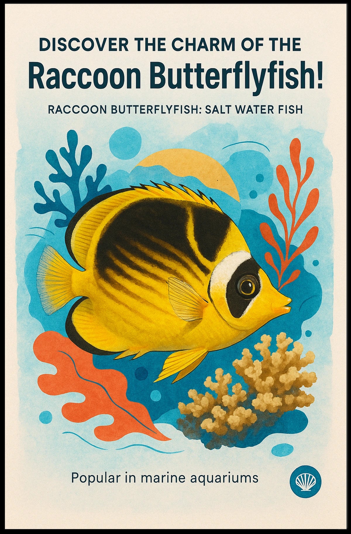 Discover the Charm of the Raccoon Butterflyfish Poster