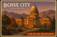 Boise City Gem of the Mountains Poster Art
