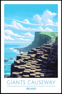 Giants Causeway Illustration Poster