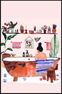 Serene Bath Time Poster