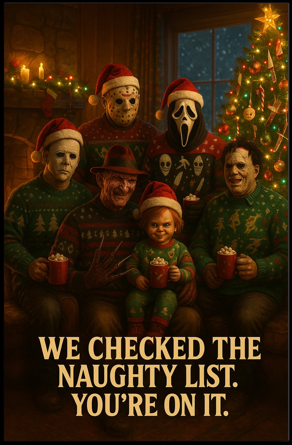 Naughty List Christmas Horror Poster