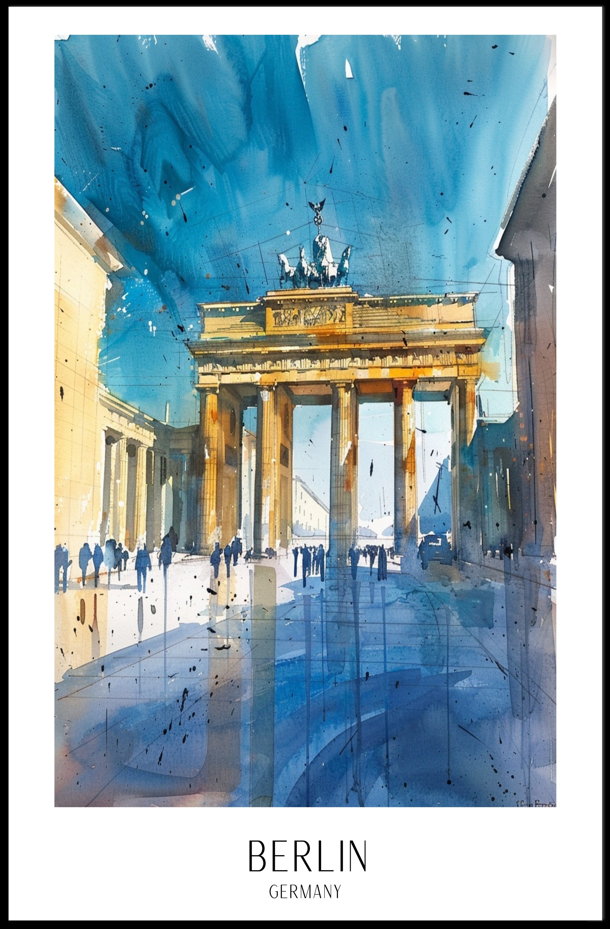 Brandenburg Gate Watercolor Travel Poster PosterGoat