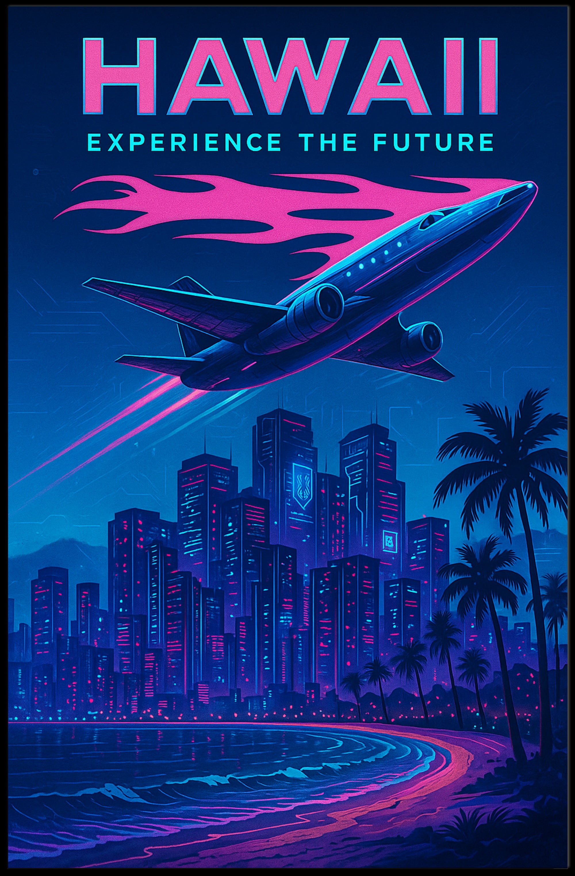 Hawaii Experience the Future Poster PosterGoat