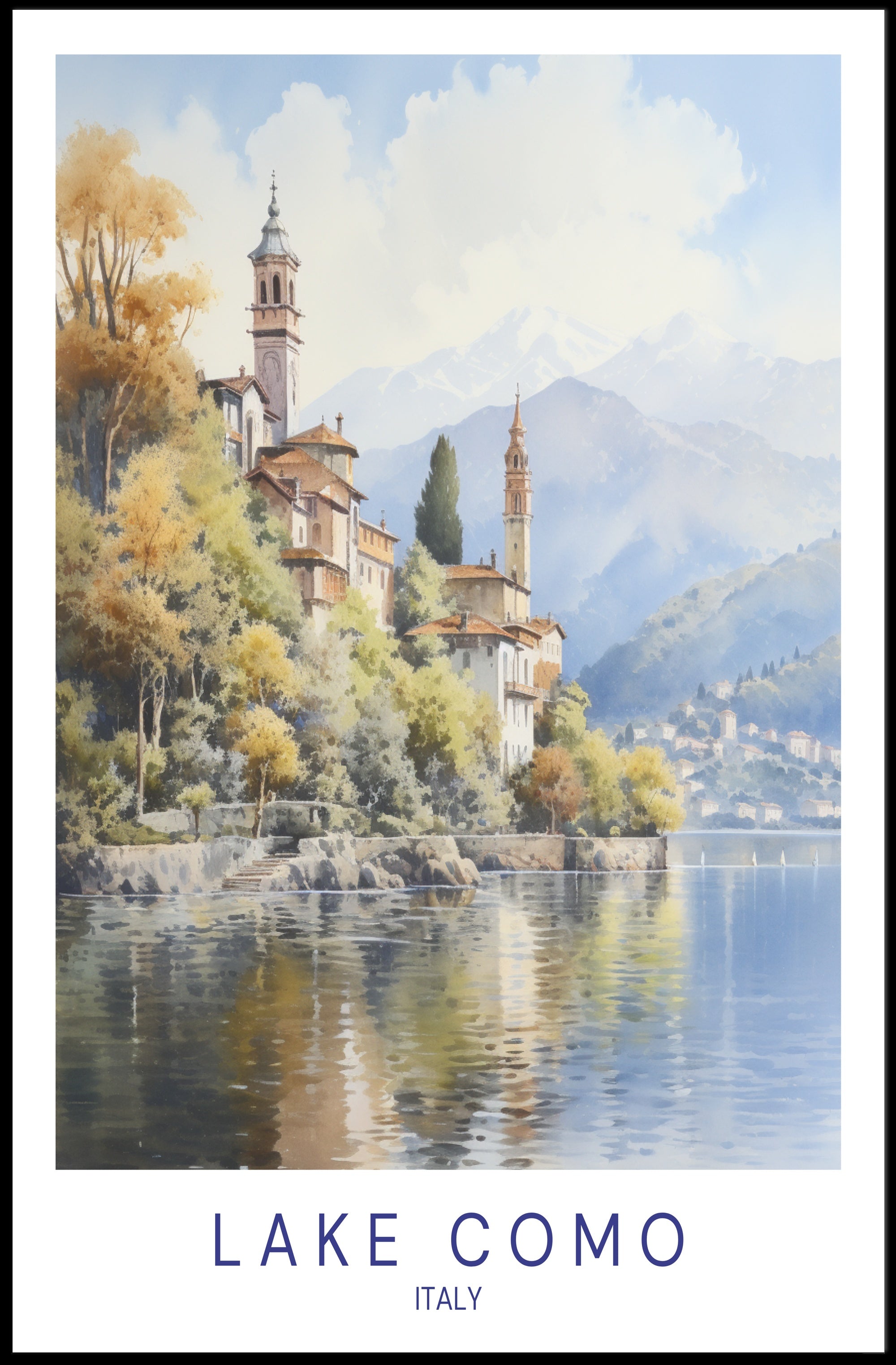 Tranquil Beauty of Lake Como Poster PosterGoat