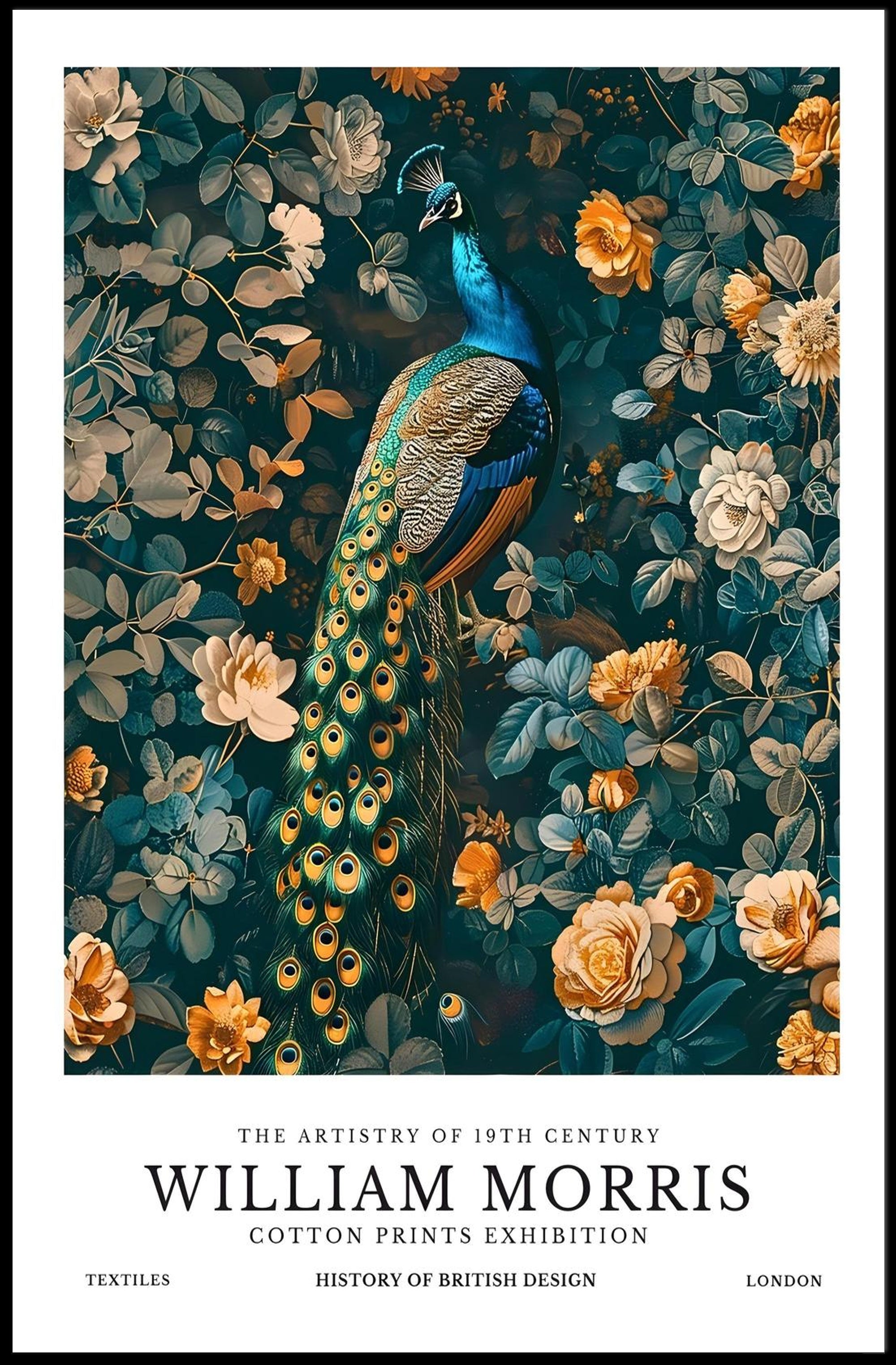 William Morris Exhibition Peacock Heritage Cultural or Heritage Poster