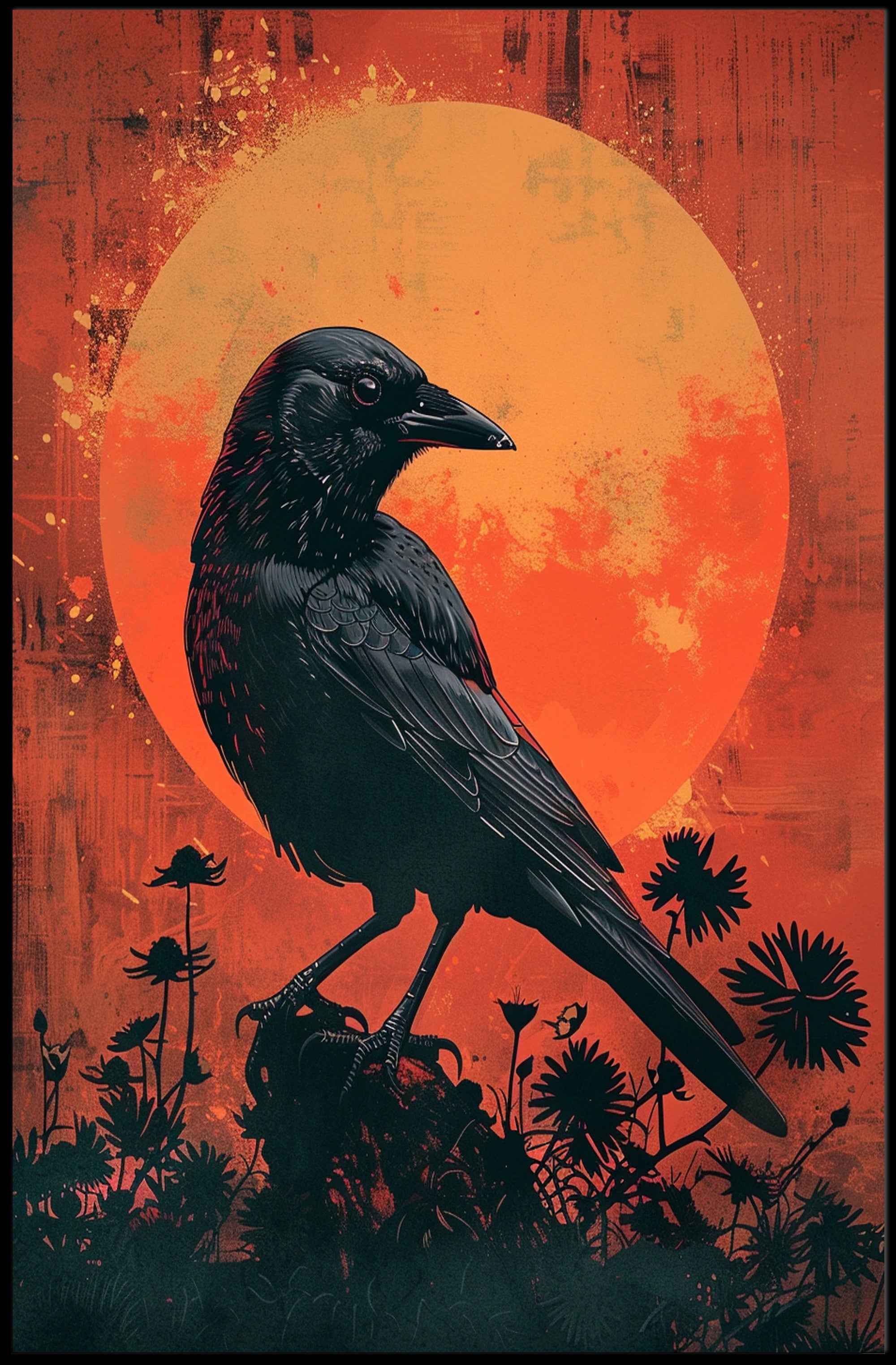 The Majestic Crow Art Print Poster for Home Decor and Nature Lovers PosterGoat