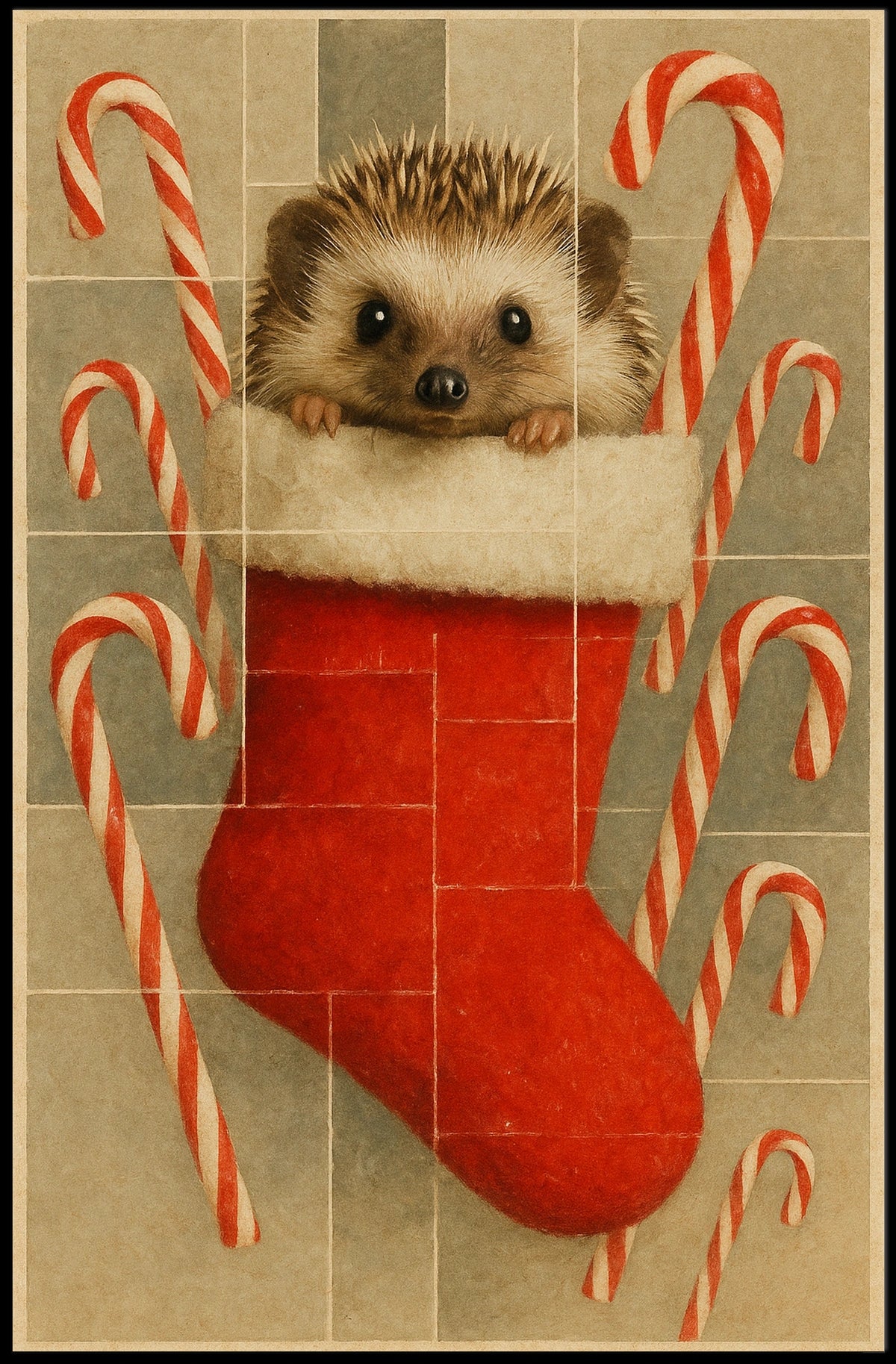 Holiday Cheer With A Hedgehog Poster