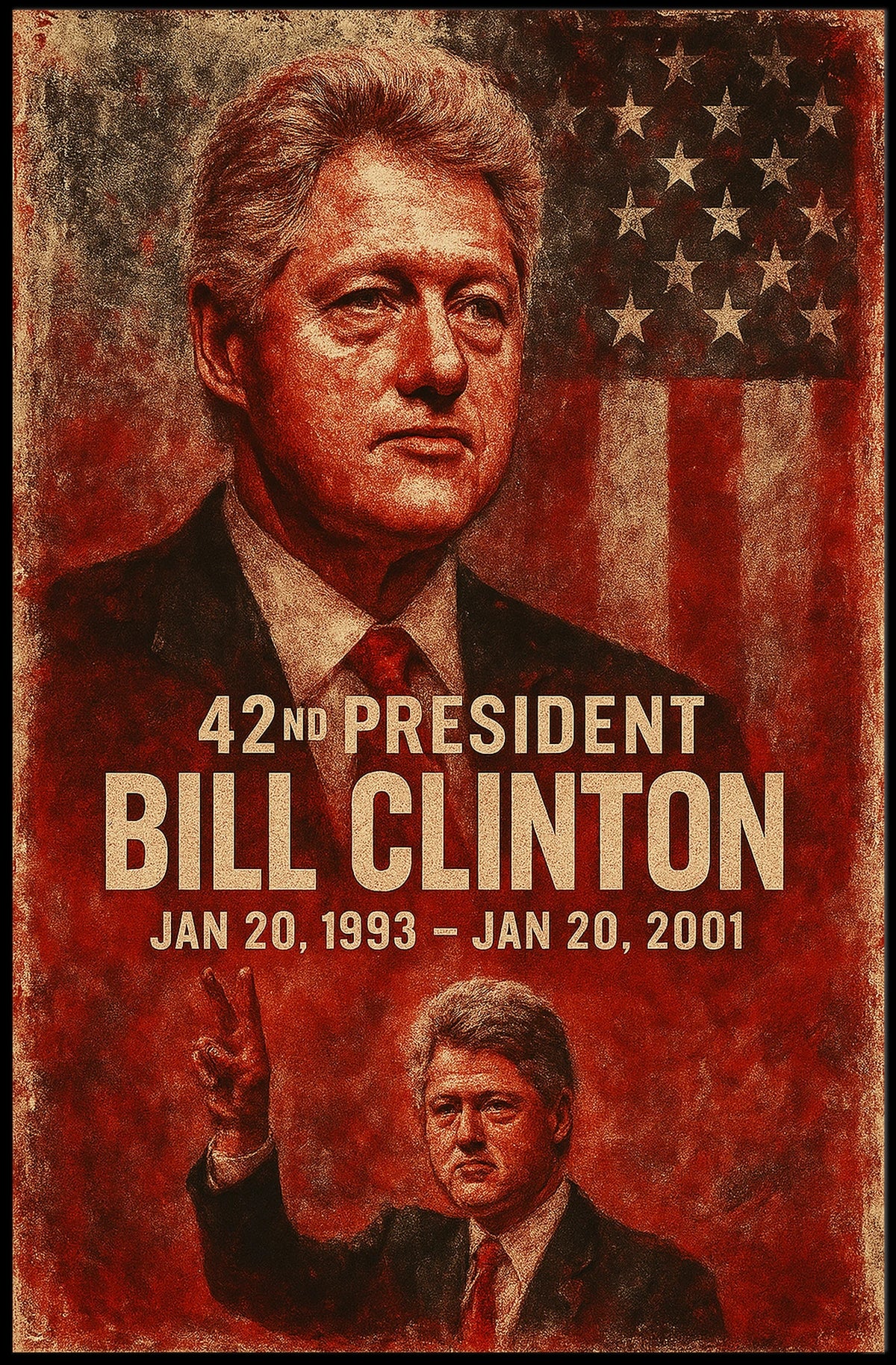 Bill Clinton 42nd President Poster
