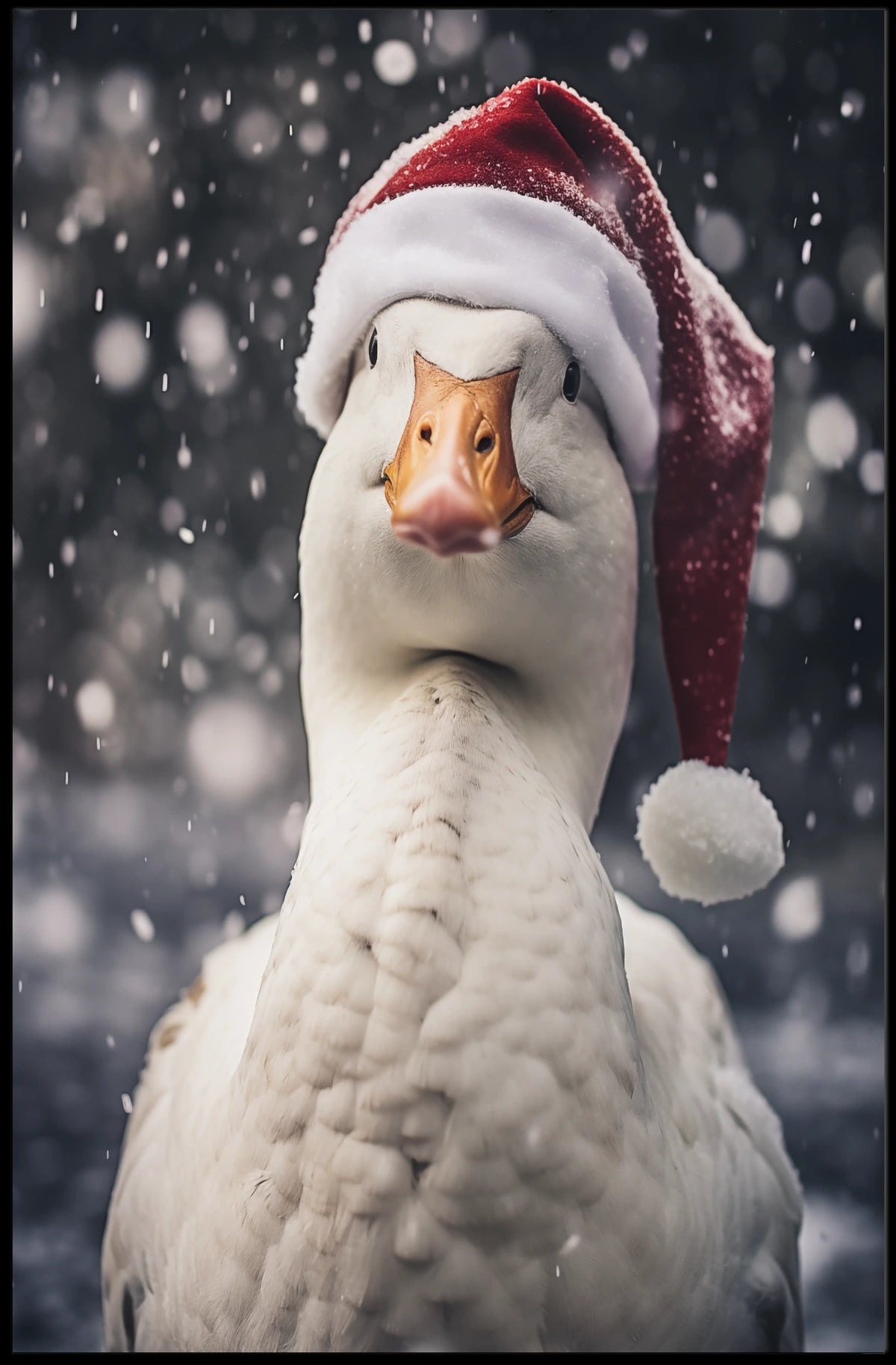 Festive Goose In Winter Wonderland Poster