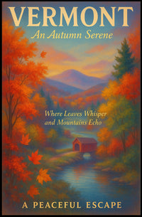 Vermont Autumn Serene Poster Vintage Landscape