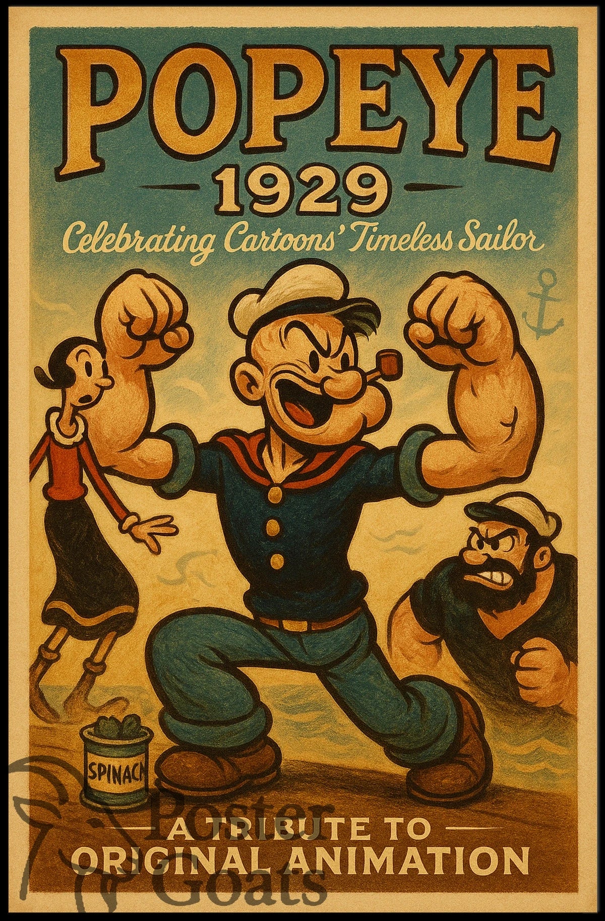 Classic Cartoon Sailor Nostalgia Pop Culture Poster
