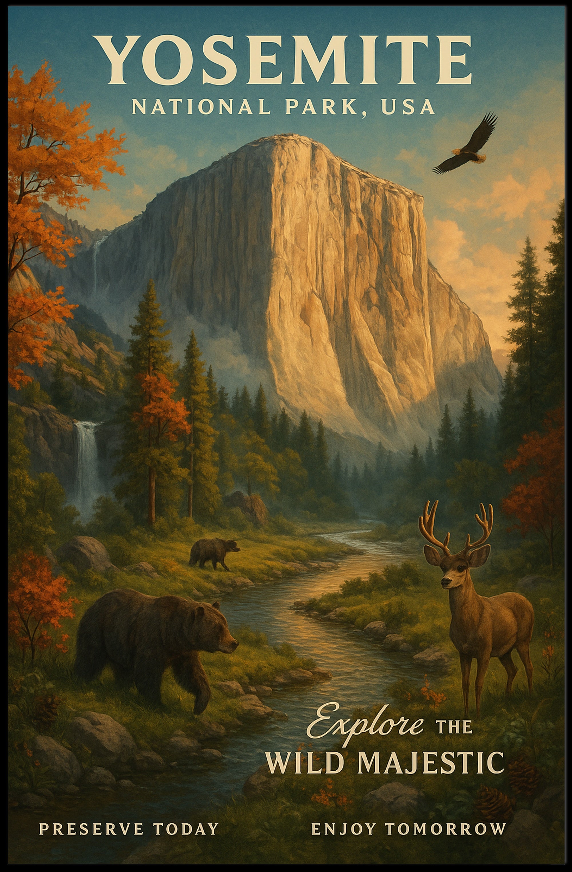 Yosemite National Park Vintage Poster Print