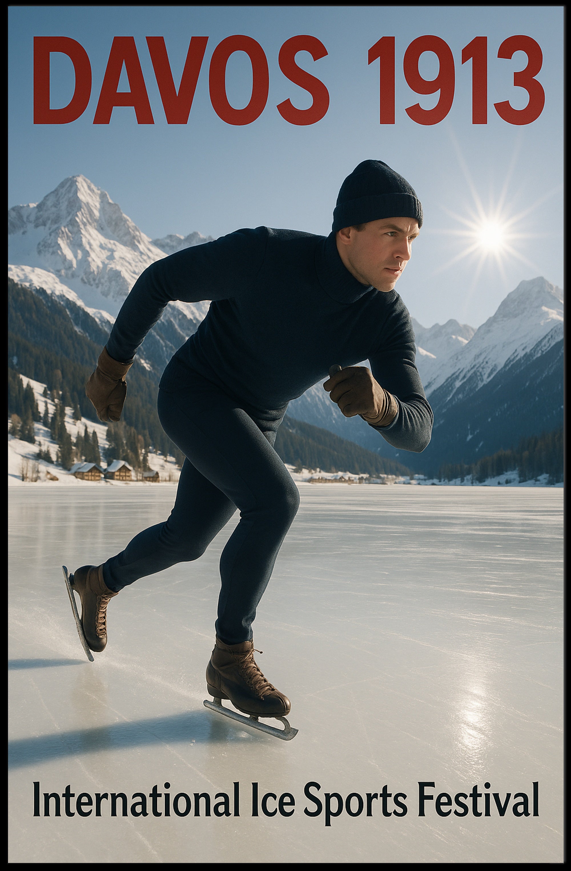 Davos 1913 Ice Sports Festival Poster PosterGoat