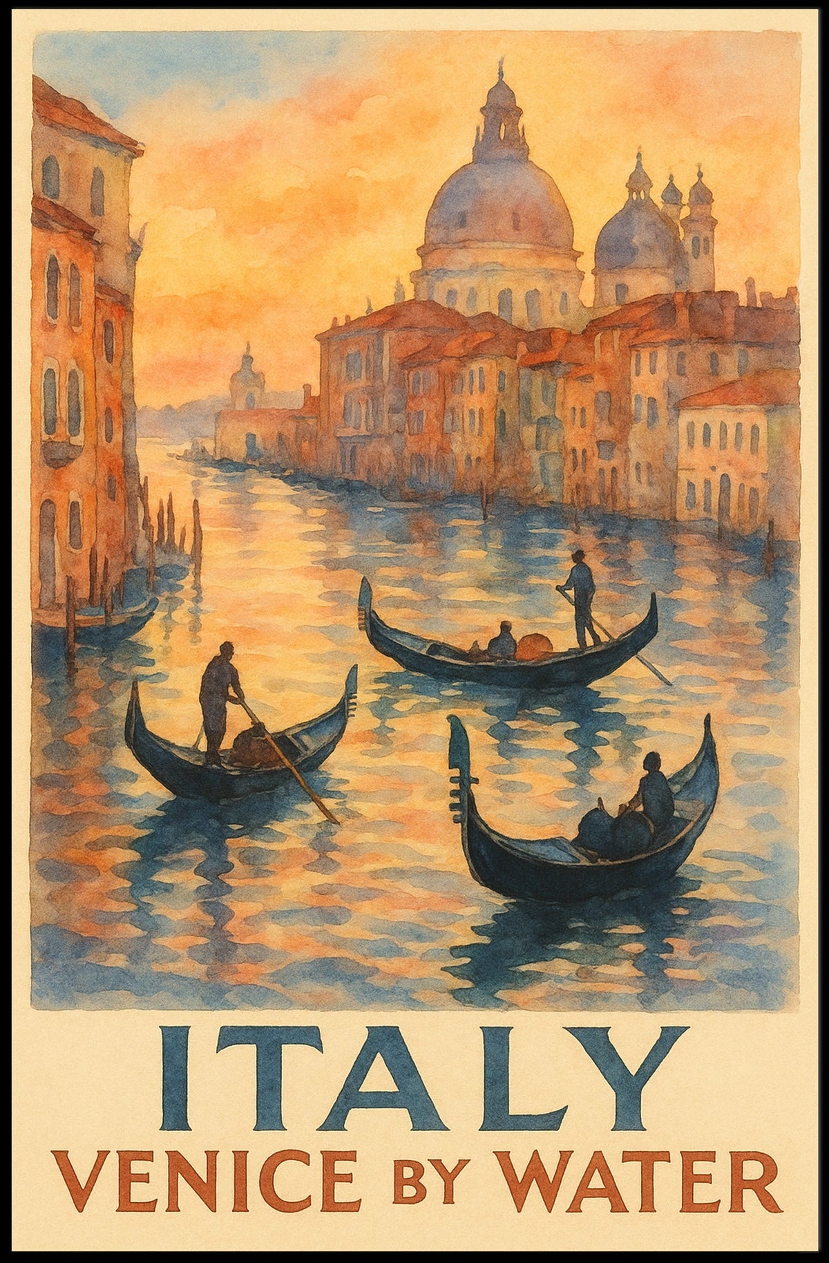 Italy Venice by Water Poster