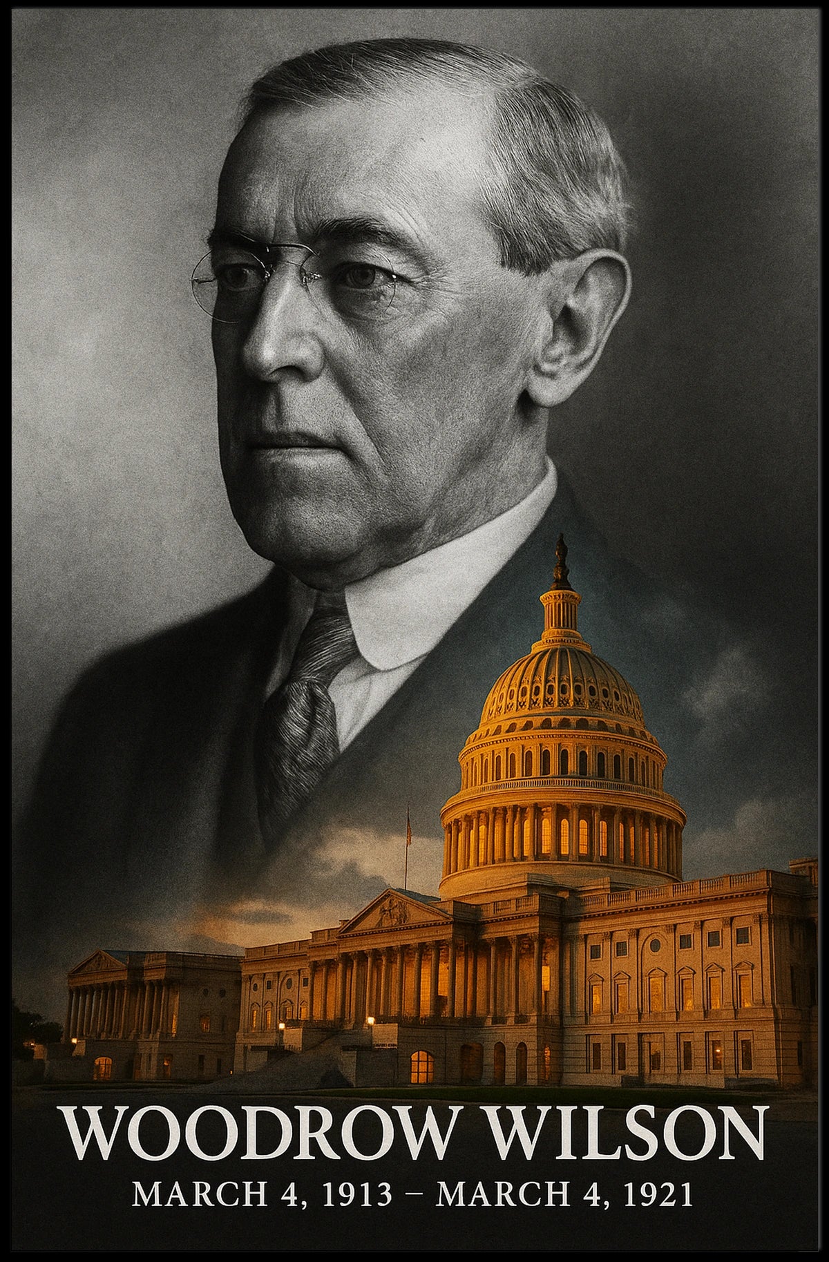 Woodrow Wilson 28th President of the United States Reflections Poster