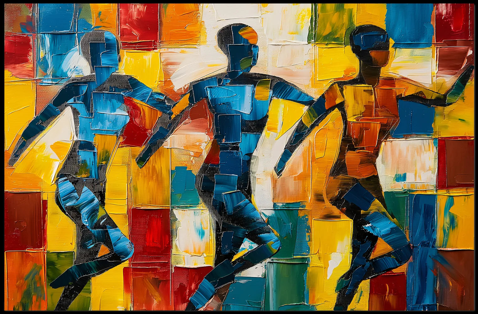 Energetic Abstract Dance Figures Vibrant Art Poster