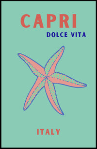 Capri, Italy Travel Poster with Bold Mediterranean Palette PosterGoat