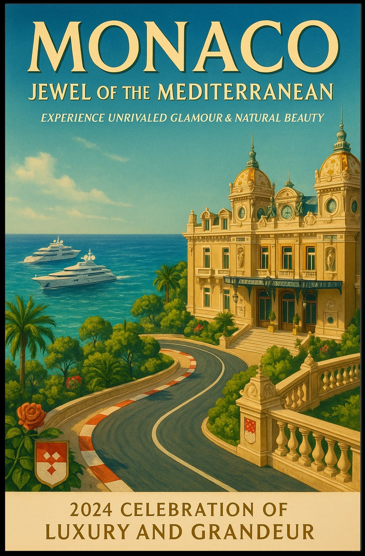 Monaco Jewel of the Mediterranean Poster