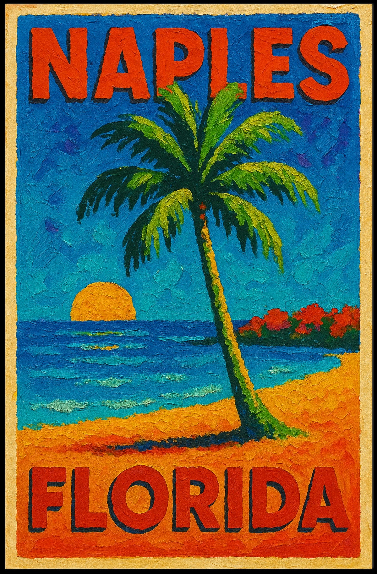 Naples Florida Tropical Paradise Poster Wall Art 18x24