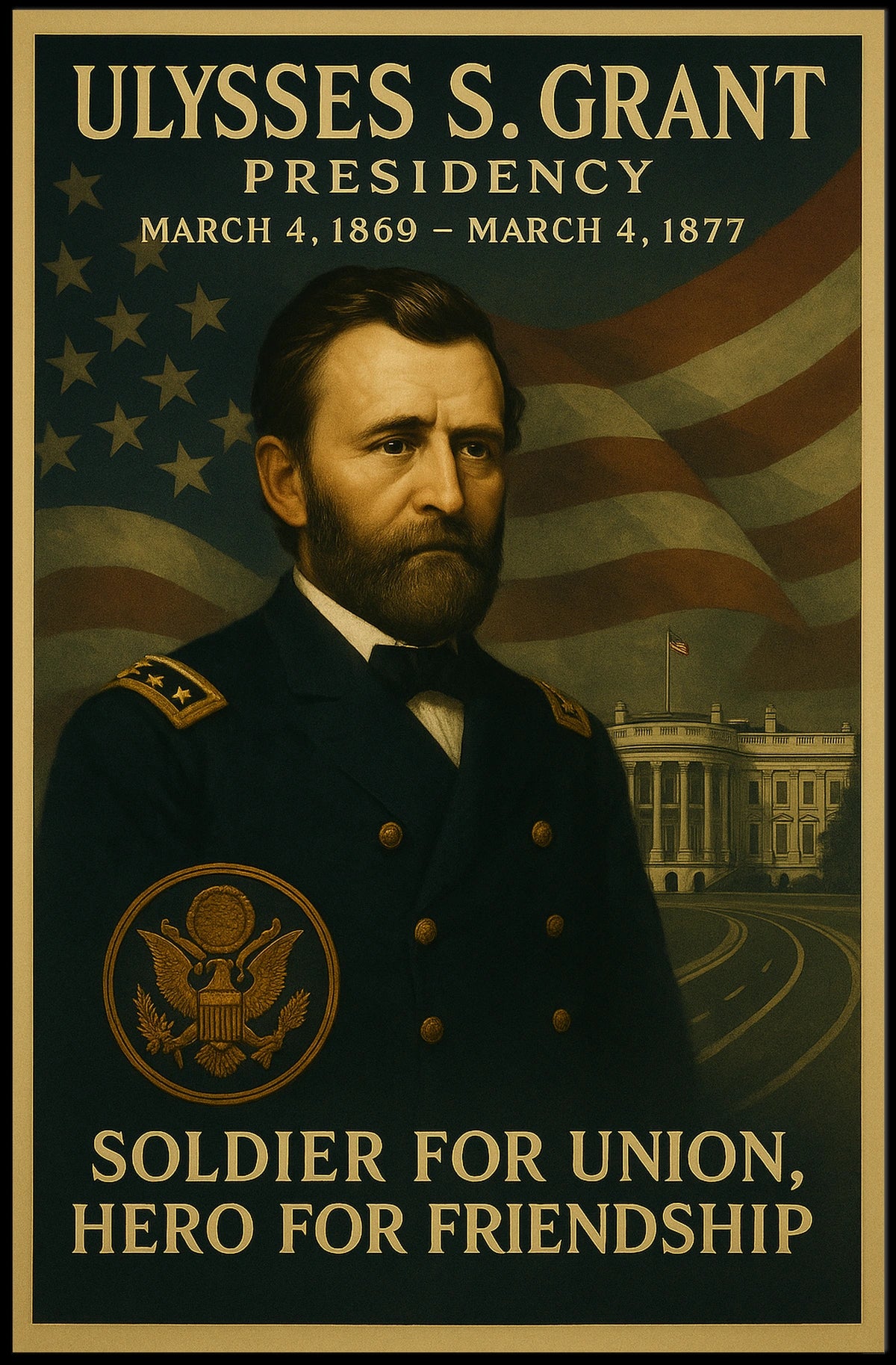 Ulysses S. Grant Presidential Historical Poster