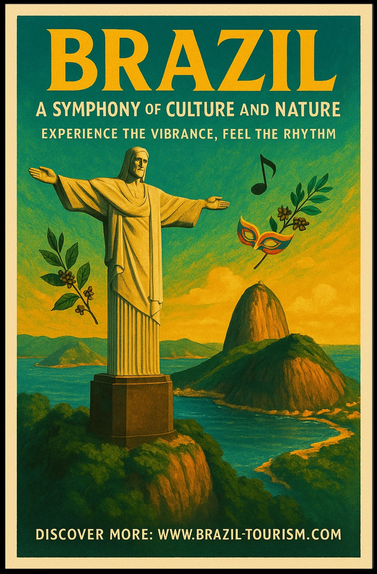 Brazil Cultural and Natural Culture Nature Landmarks Poster
