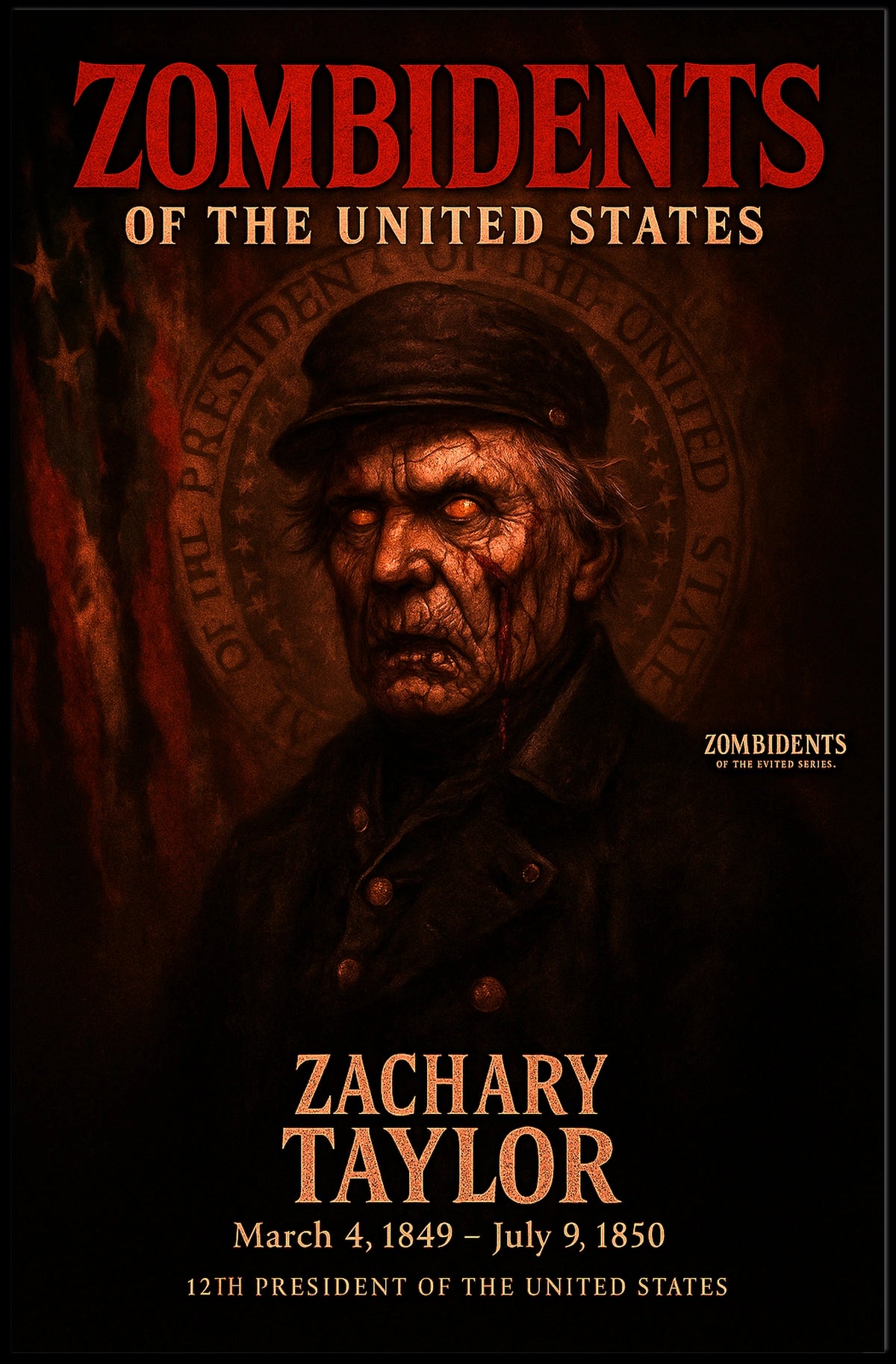 Zachary Taylor 12th President of the United States Zombidents Poster Series