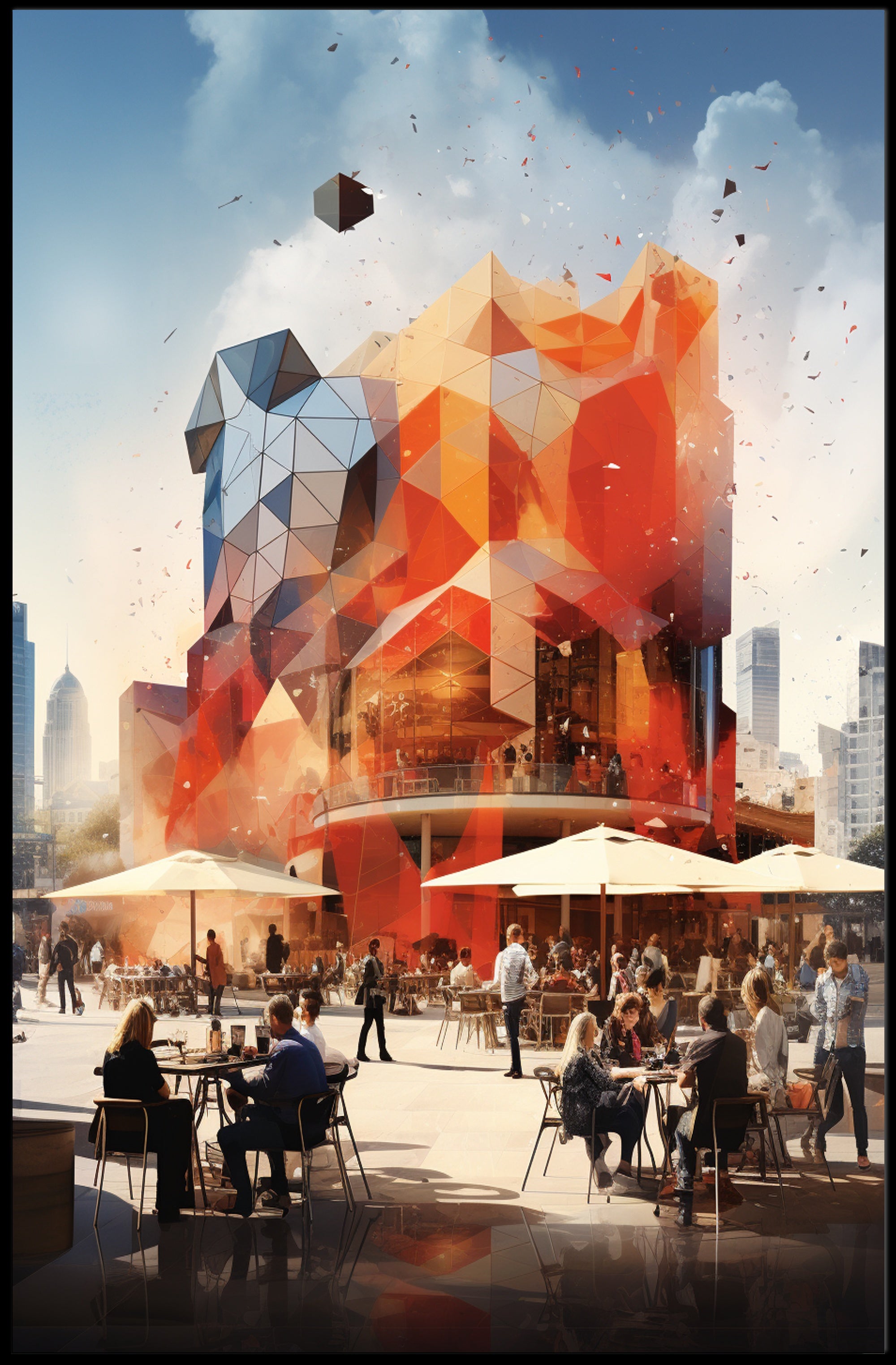 Geometric Urban Oasis Poster