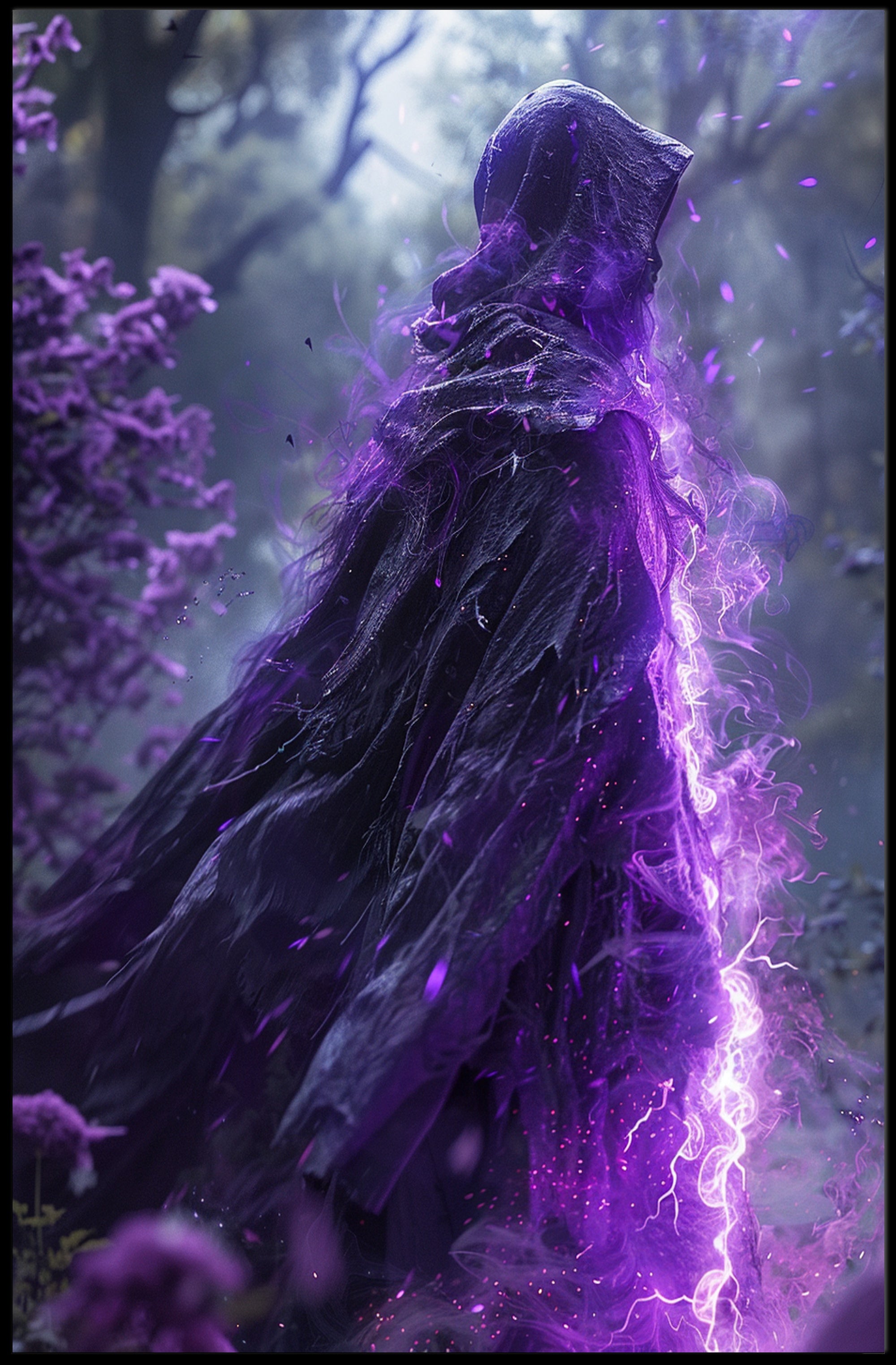 Enigmatic Figure in the Forest Art Print Poster for Home Decor PosterGoat