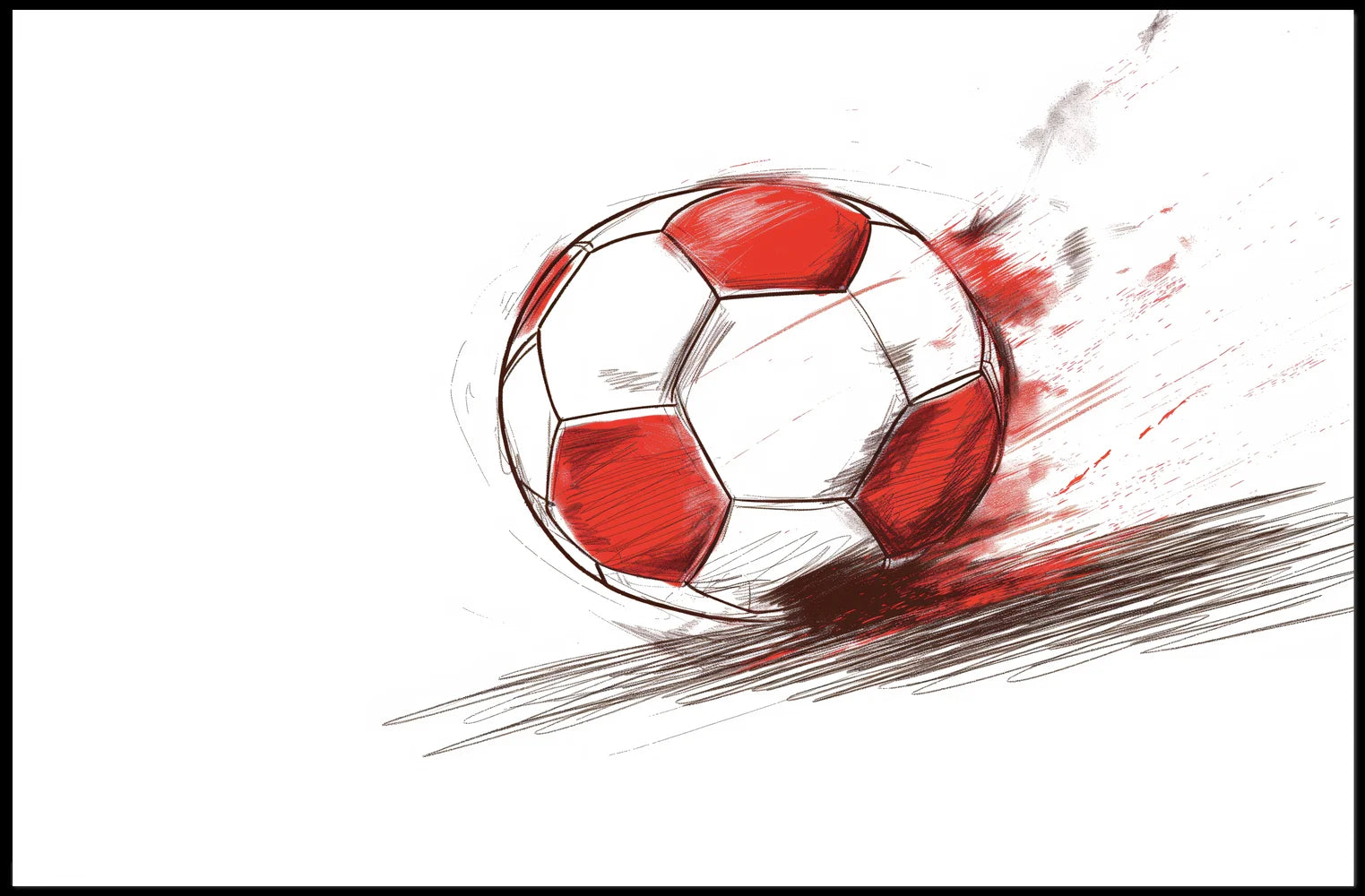 Dynamic Soccer Ball Modern Art Poster Print