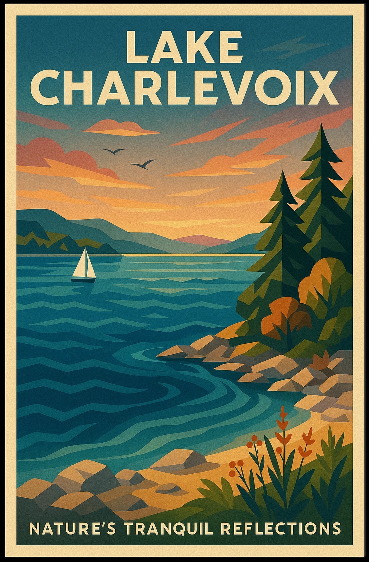 Lake Charlevoix NatureS Tranquil Poster