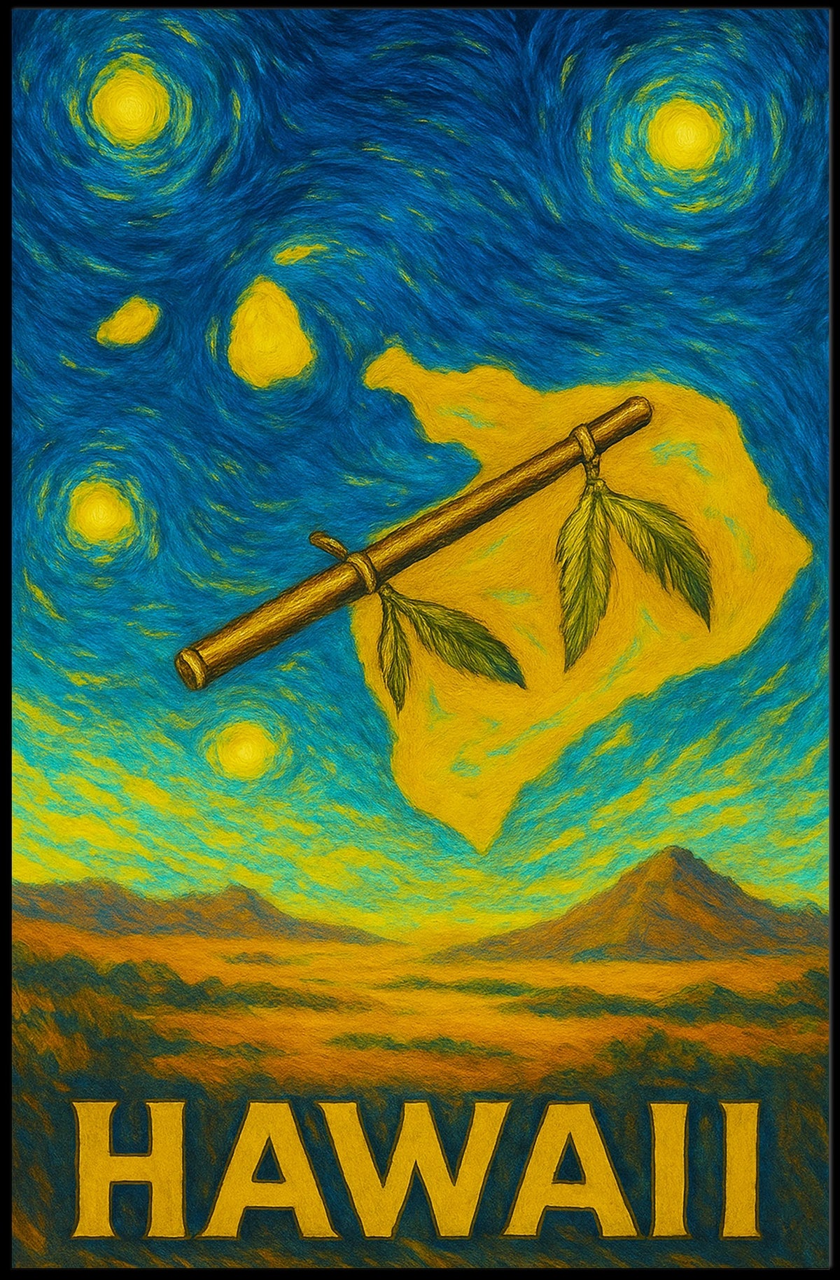 Hawaii Starry Night Poster