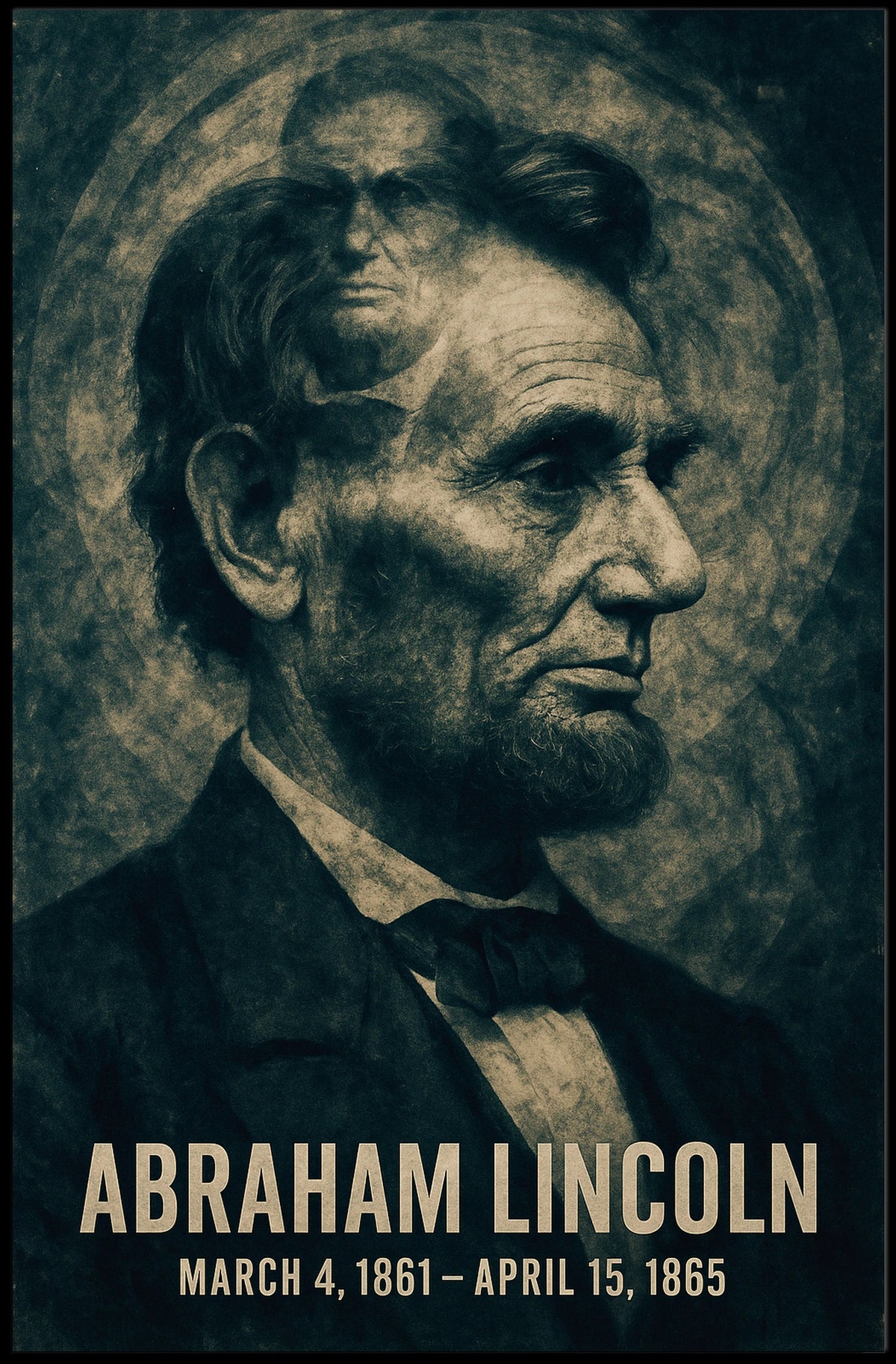 Abraham Lincoln 16th President of the United States Double Exposure Poster