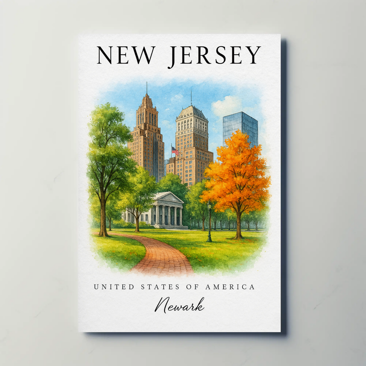 New Jersey, Newark Signature Series Vintage Travel Poster