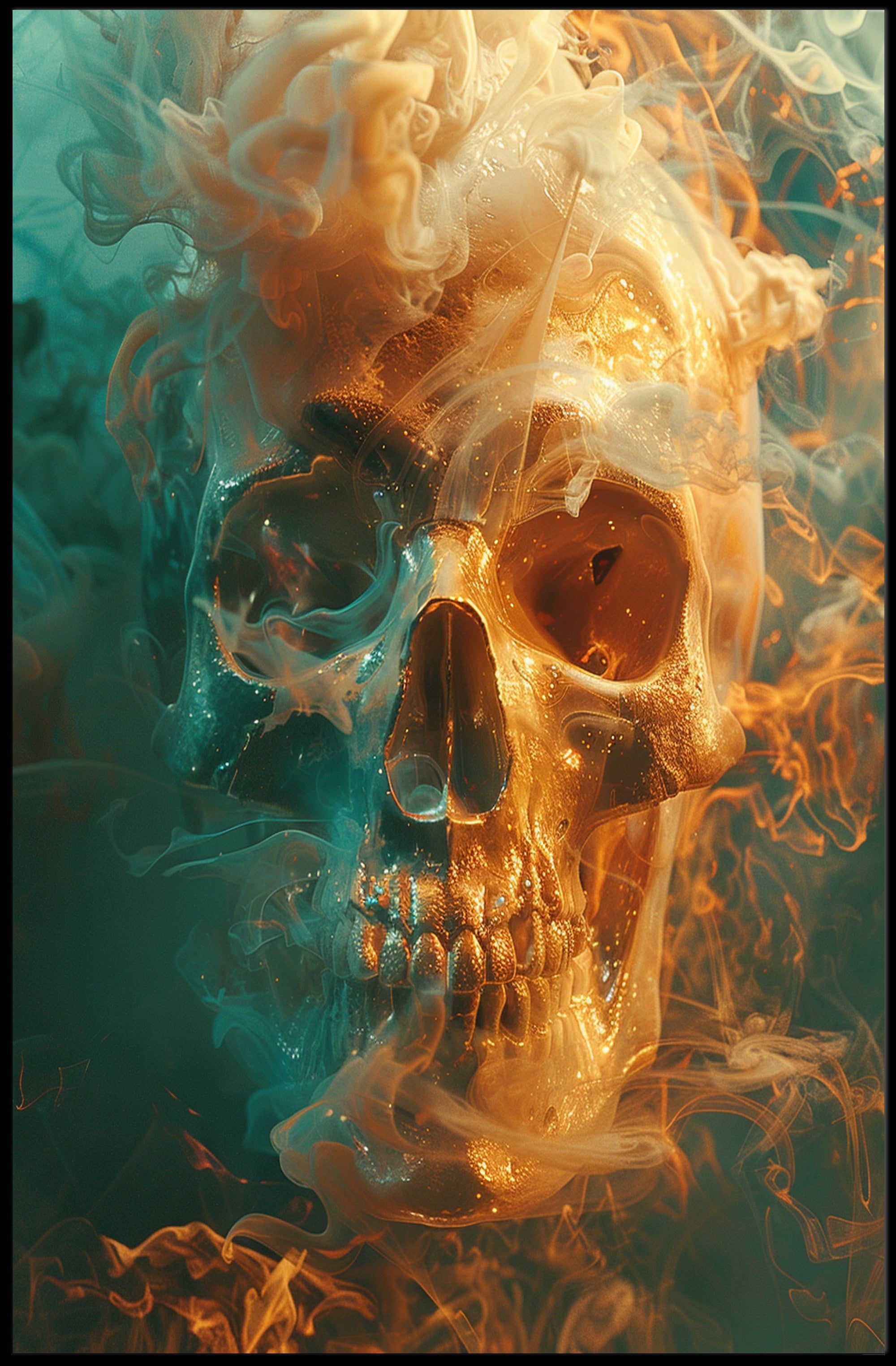 Ethereal Skull in Smoke Poster PosterGoat