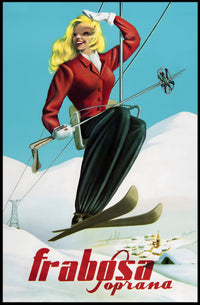 Vintage Alpine Ski Lift Adventure Travel Poster PosterGoat