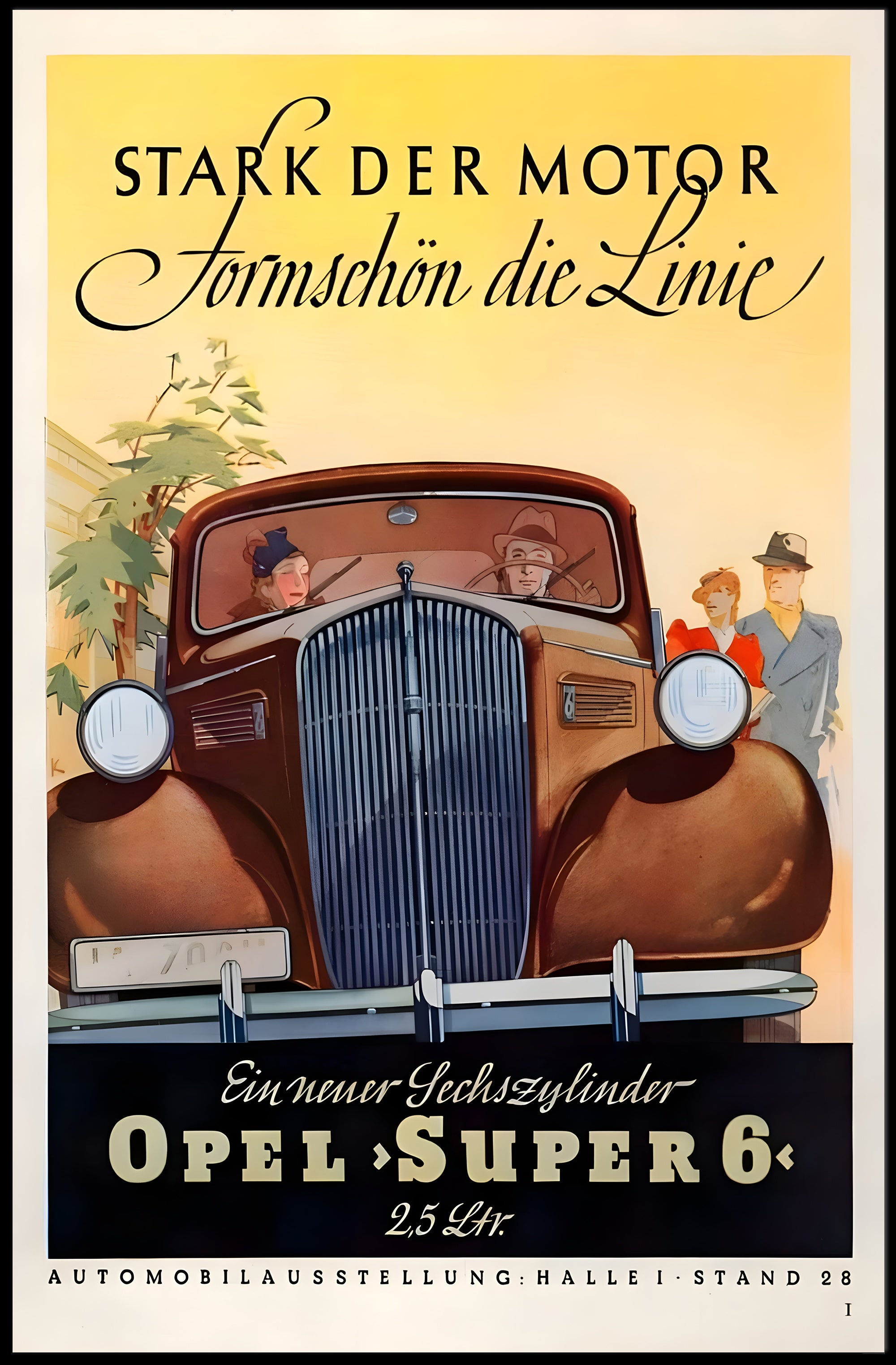 Opel Super 6 Advertisement Poster