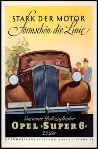 Opel Super 6 Advertisement Poster